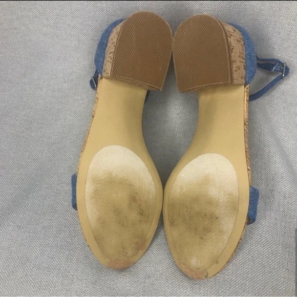 Steve Madden Irenee C Denim Cork Ankle Strap Sandals size 8.5 - Picture 7 of 8